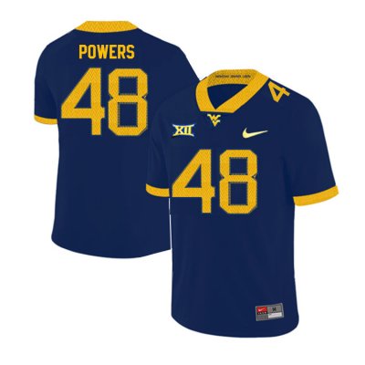 Men's West Virginia Mountaineers NCAA #48 Mike Powers Navy Authentic Nike Stitched College Football Jersey BX15H11VM